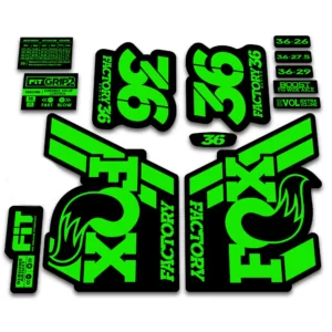 Fox 36 Factory Fork Stickers 2018 Grip2 fluorescent green