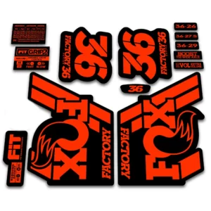 Fox 36 Factory Fork Stickers 2018 Grip2 fluorescent orange