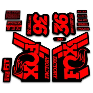 Fox 36 Factory Fork Stickers 2018 Grip2 fluorescent red