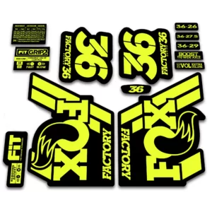 Fox 36 Factory Fork Stickers 2018 Grip2 fluorescent yellow