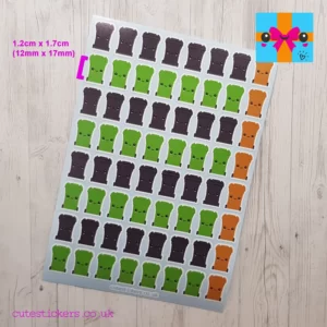 black green brown wheelie bin planner stickers