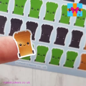 brown wheelie bin planner stickers