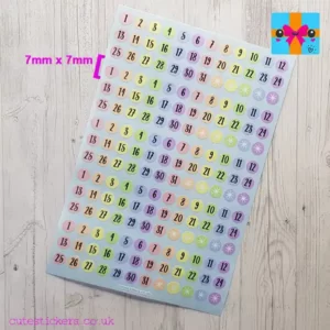 monthly date stickers date dots
