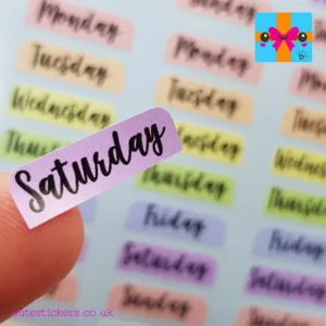 small days of the week labels
