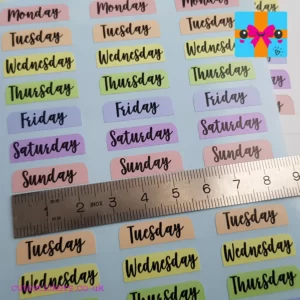 small days of the week planner stickers