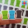 Blue Black Green Wheelie Bin planner stickers