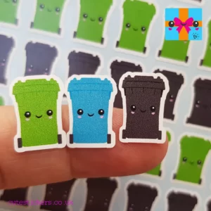 Blue Black Green Wheelie Bin planner stickers