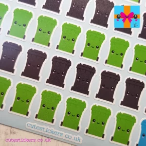 Blue Wheelie Bin planner stickers