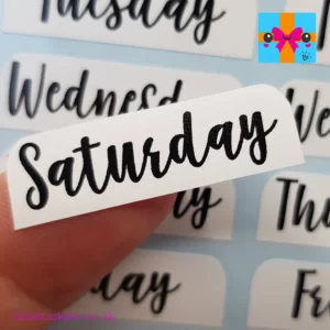 days of the week labels for planners