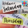 days of the week labels planner stickers