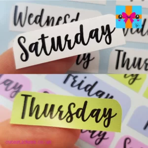 days of the week labels planner stickers