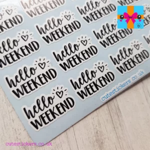 hello weekend script planner stickers