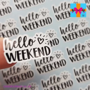 hello weekend word planner stickers