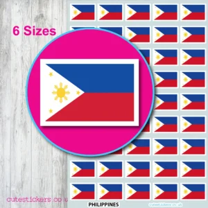 Philippines Flag Stickers 6 sizes
