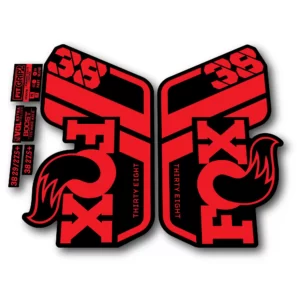Fox 38 Performance Fork Stickers 2022 fluorescent red