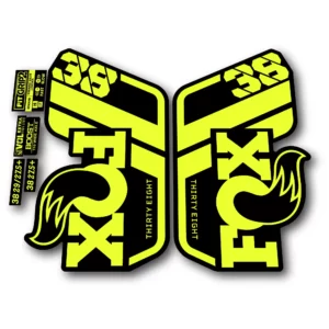 Fox 38 Performance Fork Stickers 2022 fluorescent yellow