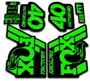 fox 40 2018 grip 2 fork stickers fluorescent green