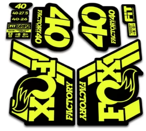 fox 40 2018 grip 2 fork stickers fluorescent yellow