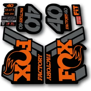 fox 40 2018 grip 2 fork stickers original orange and grey