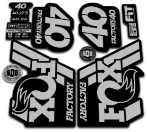 fox 40 2018 grip 2 fork stickers silver