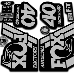 fox 40 2018 grip 2 fork stickers silver
