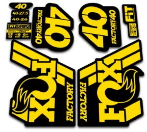 fox 40 2018 grip 2 fork stickers yellow
