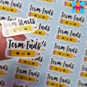 term ends starts planner stickers