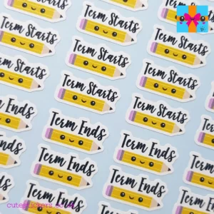 term starts ends planner stickers
