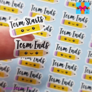 term starts term ends school stickers