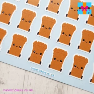 brown wheelie bin stickers