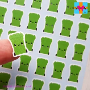 green wheelie bin planner stickers