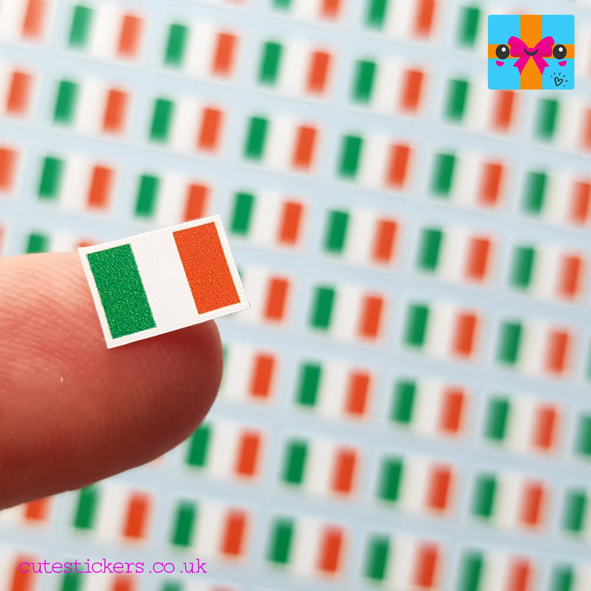 Irish Flag Number Plate Corner Stickers (x2) - 50mm Domed Gel Coated Decals For Cars
