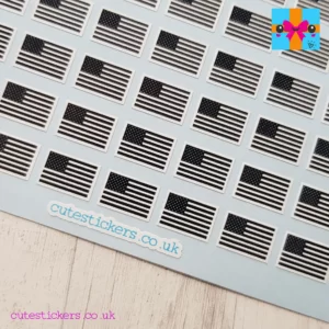 US Flag mini stickers black and white
