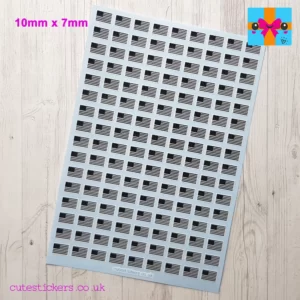 US Flag mini stickers black white
