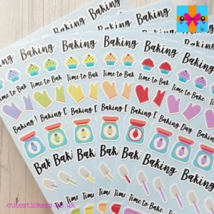 baking planner stickers all colours