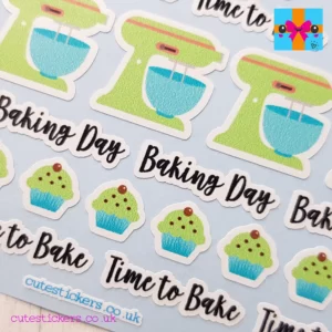 green baking planner stickers