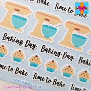 orange baking planner stickers