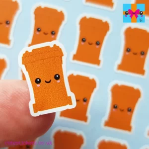 orange wheelie bin planner stickers