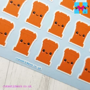 orange wheelie bin stickers