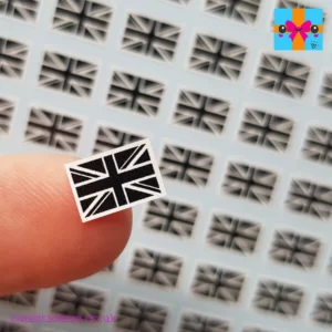 union jack Flag mini stickers black white