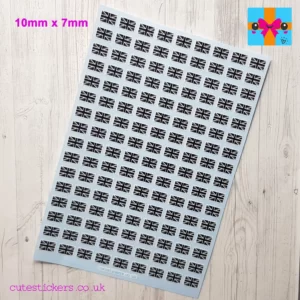 union jack Flag stickers black and white