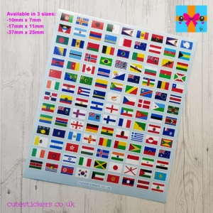 254 Small Country Flags of the World Stickers - Image 5