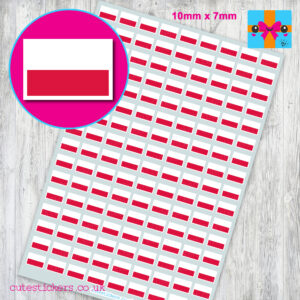 Poland Flag stickers 10x7mm