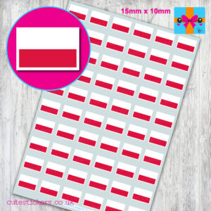 Poland Flag stickers 15x10mm