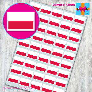 Poland Flag stickers 20x14mm