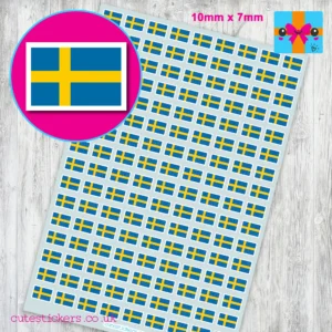 Sweden Swedish Flag Stickers 10mm