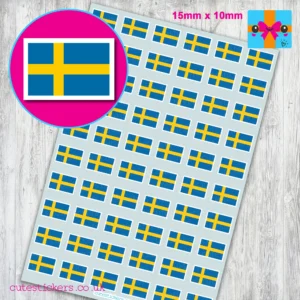 Swedish Sweden Flag Stickers 15mm