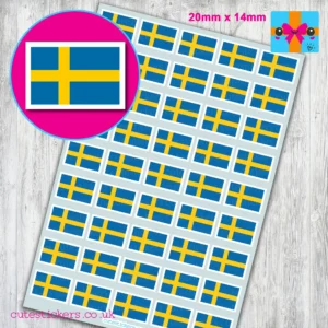 Swedish Sweden Flag Stickers 20mm