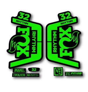 Fox 32 Rhythm Fork Stickers 2018 2019 fluorescent green