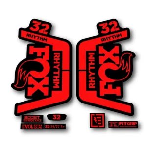 Fox 32 Rhythm Fork Stickers 2018 2019 fluorescent red